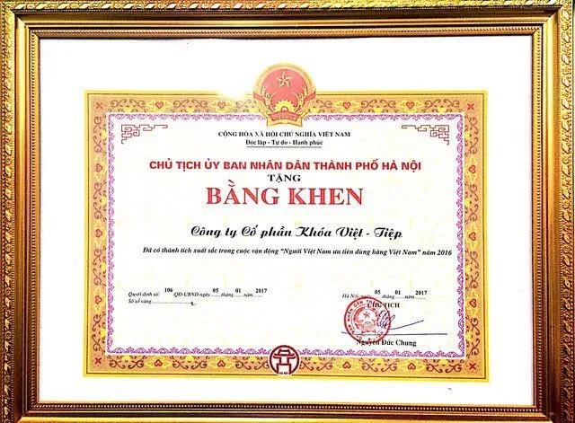 Sản phẩm giaithuong kvt 1 — Khóa Việt Tiệp - Công Ty CP Khóa Việt - Tiệp — MST 0100100537