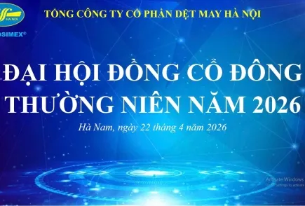 Sản phẩm  uploaded quan he co dong ĐHĐCĐ2026_font dhdcd 2026_cr_435x294 — Tổng Công Ty Cổ Phần Dệt May Hà Nội — MST 0100100826
