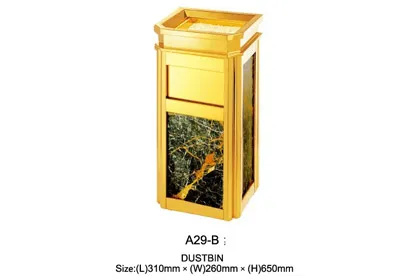 Sản phẩm thung rac khach san inox da hoa cuong A29B — Công Ty TNHH Xây Lắp & Thương Mại Quốc Tế Thiên Phúc — MST 0101066695