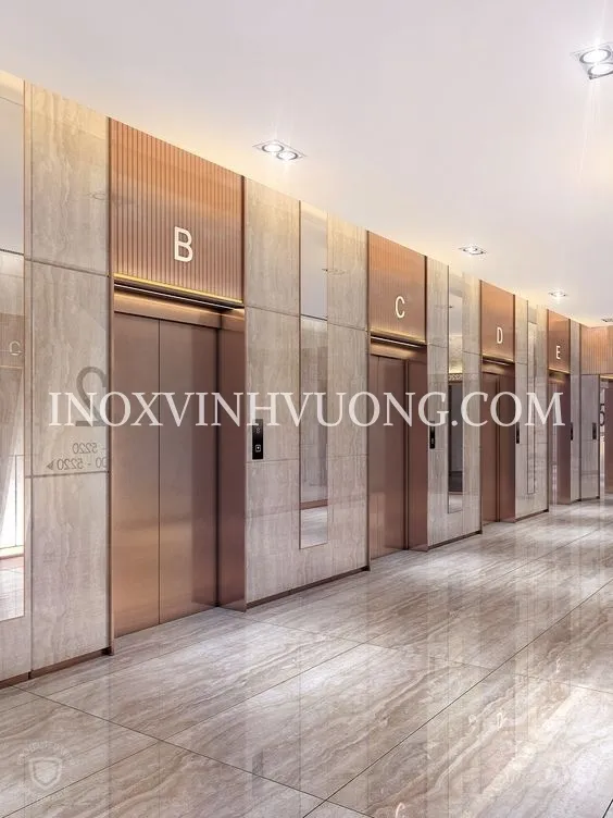 Sản phẩm Ốp thang máy Inox vàng đồng Gold Rose.JPG — Inox Vinh Vượng - Công Ty Cổ Phần Vinh Vượng — MST 0101348770