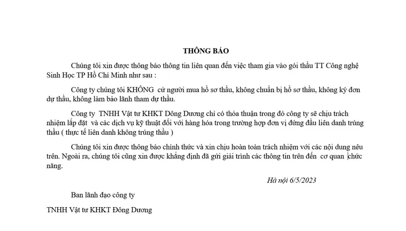 Sản phẩm thongbaoindochinaco — Công Ty TNHH Vật Tư Khoa Học Kỹ Thuật Đông Dương — MST 0101403090