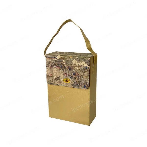 Sản phẩm hop ruou da 2 chai vang gold 02 — Công Ty CP Thương Hiệu Quốc Tế - IBC Group — MST 0101501612