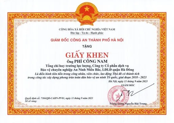 Sản phẩm giay khen scaled e1699524094644 566x400 — Công Ty Cổ Phần Dịch Vụ Bảo Vệ Chuyên Nghiệp An Ninh Miền Bắc — MST 0101639917