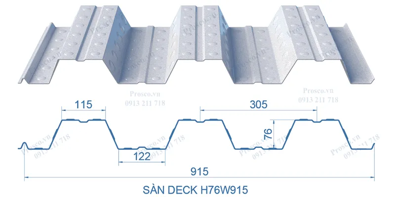 Sản phẩm 9. SÀN DECK H76W915 1 1024x512 — Sàn Deck PROSCO - Công Ty Cổ Phần Xây Dựng Trường Thịnh — MST 0102345860