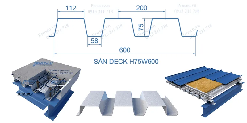 Sản phẩm Sàn deck H75W600 7 1024x512 — Sàn Deck PROSCO - Công Ty Cổ Phần Xây Dựng Trường Thịnh — MST 0102345860