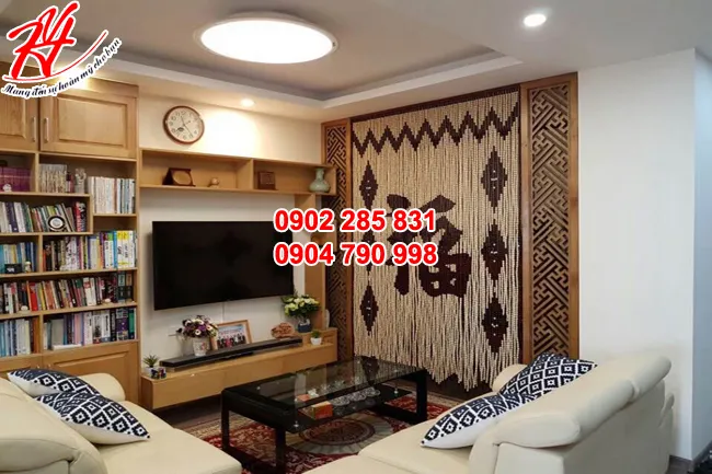 Sản phẩm 1483429448 rem phong thuy ngan phong tho voi phong khach jpg 1 — Công Ty Cổ Phần Nội Thất Hoàng Vân — MST 0102748267