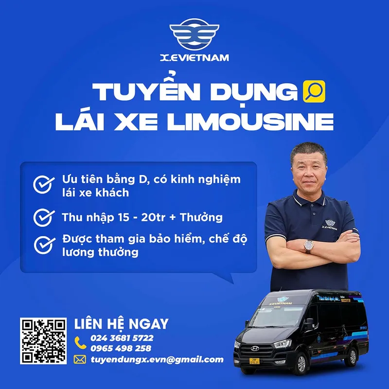 Sản phẩm xevietnam tuyen dung lai xe limousine thai binh — Công Ty TNHH X.E Việt Nam — MST 0103179782