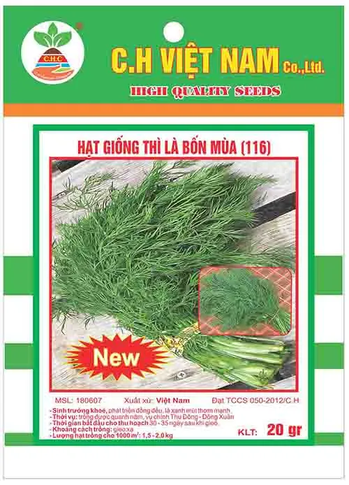 Sản phẩm Gia vi (5) — Hạt Giống Cây Trồng C.H Việt Nam - Công Ty TNHH C.H Việt Nam — MST 0103417211