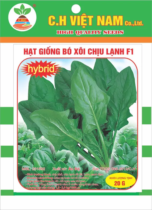 Sản phẩm Hat giong bo xoi chiu lanh F1 — Hạt Giống Cây Trồng C.H Việt Nam - Công Ty TNHH C.H Việt Nam — MST 0103417211