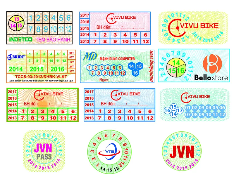 Sản phẩm in tem bao hanh gia re — Công Ty TNHH In Tiến Sơn — MST 0103725417