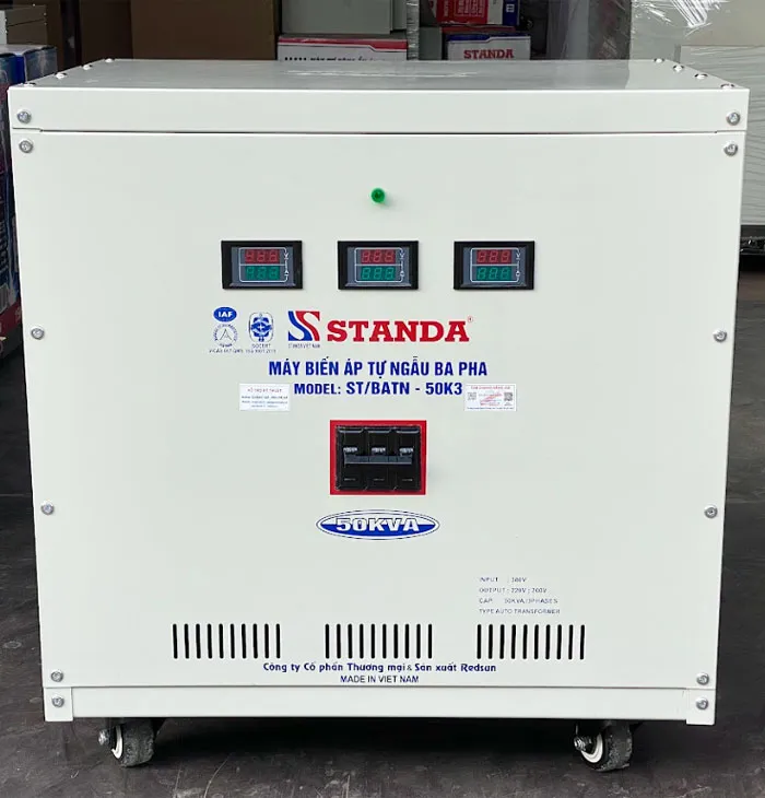 Sản phẩm bien ap tu ngau 3 pha dong ho dien tu 380V 220V 200V — ổn áp, Biến áp Standa - Công Ty Cổ Phần Thương Mại Và Sản Xuất Redsun — MST 0103939779