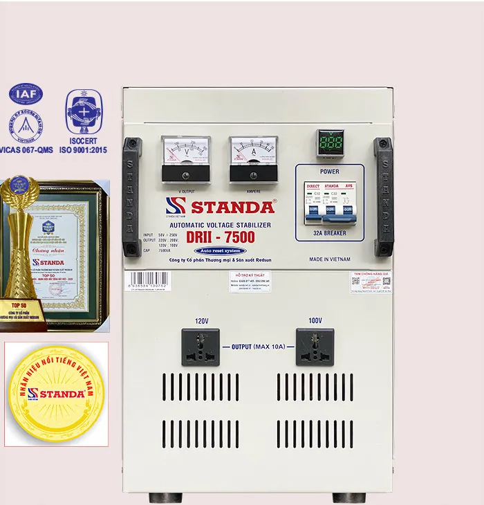 Sản phẩm on ap lioa standa 7 5kva da chuc nang — ổn áp, Biến áp Standa - Công Ty Cổ Phần Thương Mại Và Sản Xuất Redsun — MST 0103939779