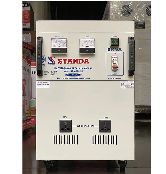 Sản phẩm bien ap tu ngau standa 5kva 150v 250v — ổn áp, Biến áp Standa - Công Ty Cổ Phần Thương Mại Và Sản Xuất Redsun — MST 0103939779