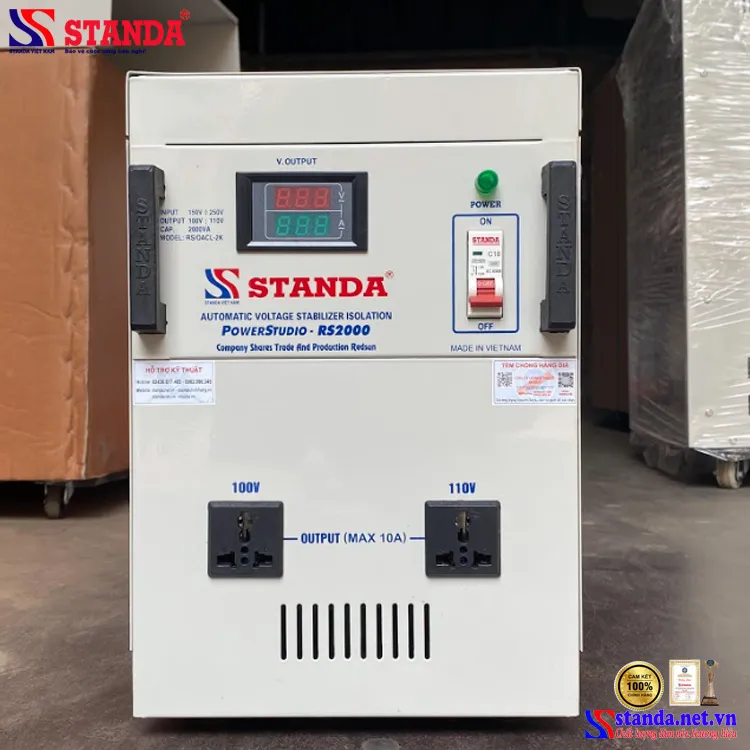 Sản phẩm on ap cach ly Standa 2KVA dai 220V 220V 110V 100V day dong 100 — ổn áp, Biến áp Standa - Công Ty Cổ Phần Thương Mại Và Sản Xuất Redsun — MST 0103939779