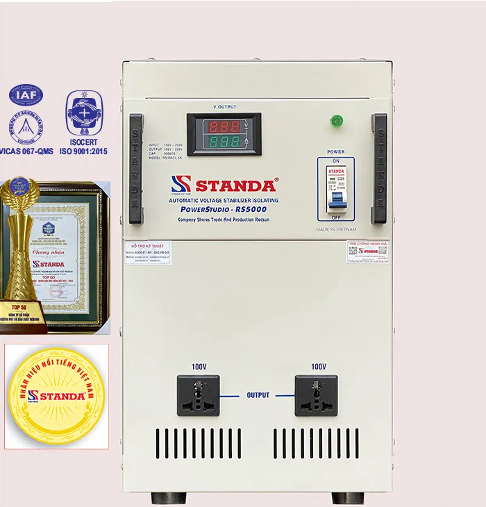 Sản phẩm on ap cach ly standa 5kva dai dien ap 150v 250v dien ap ra 100v 220v — ổn áp, Biến áp Standa - Công Ty Cổ Phần Thương Mại Và Sản Xuất Redsun — MST 0103939779