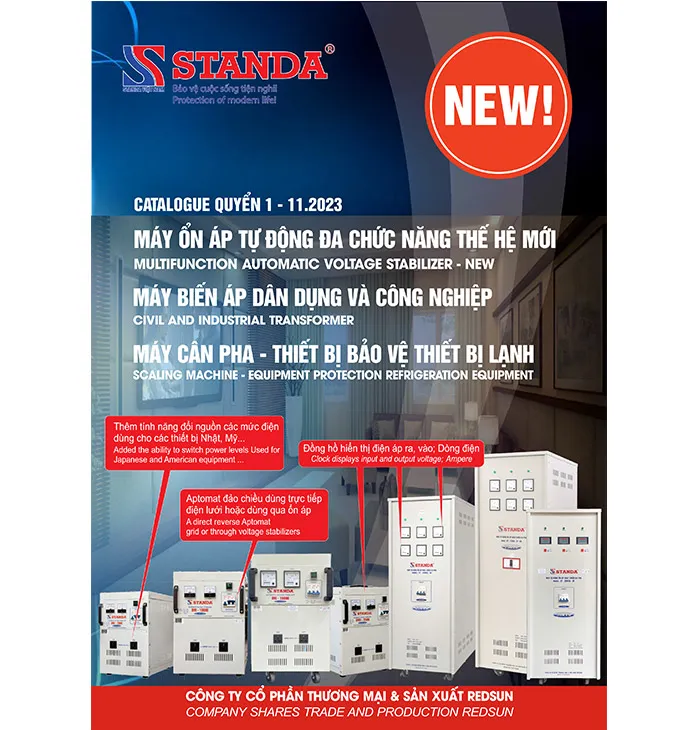 Sản phẩm bang gia huong dan catalog may on ap standa 1 pha day dong 100 — ổn áp, Biến áp Standa - Công Ty Cổ Phần Thương Mại Và Sản Xuất Redsun — MST 0103939779