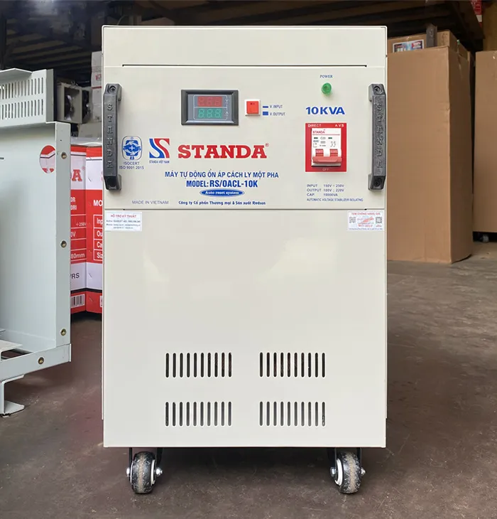 Sản phẩm on ap cach ly standa 10kva dien ap dau vao 150v 250v dien ap dau ra 200v 220v 1 — ổn áp, Biến áp Standa - Công Ty Cổ Phần Thương Mại Và Sản Xuất Redsun — MST 0103939779
