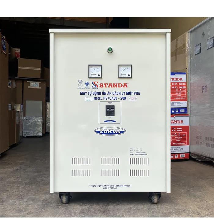 Sản phẩm on ap cach ly standa 20kva dai 150v 250v ra 100v 220v day dong 100 — ổn áp, Biến áp Standa - Công Ty Cổ Phần Thương Mại Và Sản Xuất Redsun — MST 0103939779