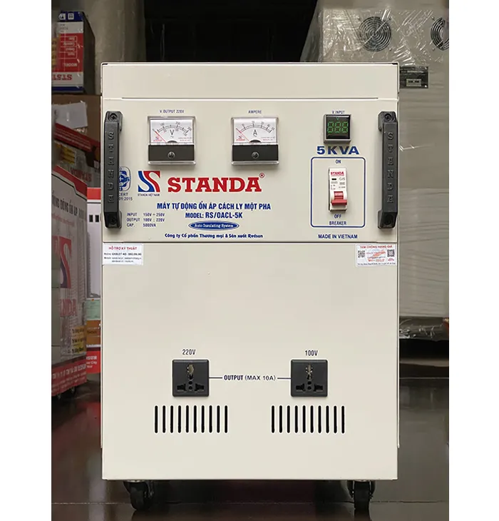 Sản phẩm on ap cach ly standa 5kva dien ap 150v 250v 100v 220v — ổn áp, Biến áp Standa - Công Ty Cổ Phần Thương Mại Và Sản Xuất Redsun — MST 0103939779