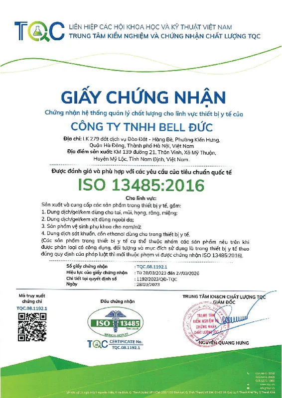 Sản phẩm ISO — Công Ty TNHH Bell Đức — MST 0104075673