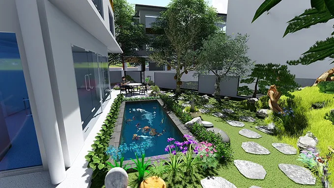 Sản phẩm 13 mau san vuon biet thu dep 6 — VNLandscape - Công Ty TNHH Kiến Trúc Xây Dựng Cảnh Quan Việt Nam — MST 0104111836