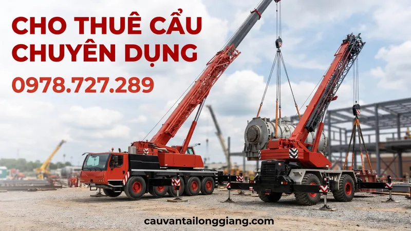 Sản phẩm cho thue xe cau chuyen dung banh lop — Cẩu Vận Tải Long Giang - Công Ty TNHH Vận Tải Thương Mại Du Lịch Mai Long — MST 0104173913