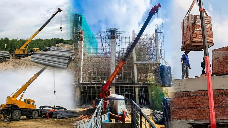 Sản phẩm xe cau boc xep vat lieu xay dung — Cẩu Vận Tải Long Giang - Công Ty TNHH Vận Tải Thương Mại Du Lịch Mai Long — MST 0104173913