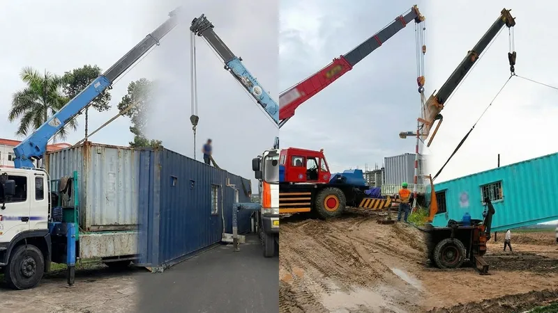 Sản phẩm xe cau nang ha van chuyen va rut ruot container — Cẩu Vận Tải Long Giang - Công Ty TNHH Vận Tải Thương Mại Du Lịch Mai Long — MST 0104173913