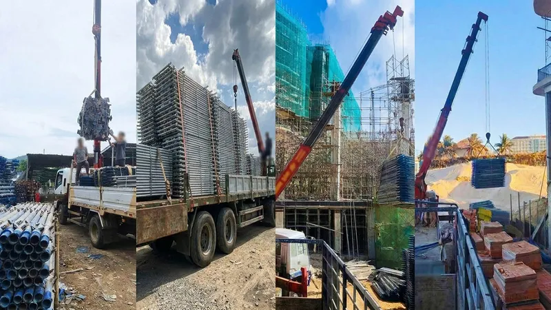 Sản phẩm xe cau van chuyen va nang ha gian giao cop pha xay dung — Cẩu Vận Tải Long Giang - Công Ty TNHH Vận Tải Thương Mại Du Lịch Mai Long — MST 0104173913