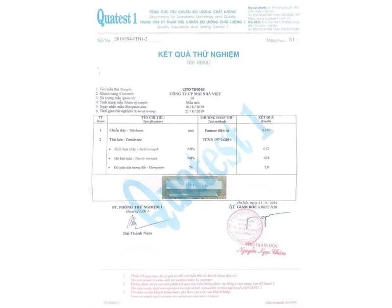 Sản phẩm phieu_kiem_thu_lito_ts4048_cropped — Công Ty Cổ Phần Mái Nhà Việt — MST 0104278419