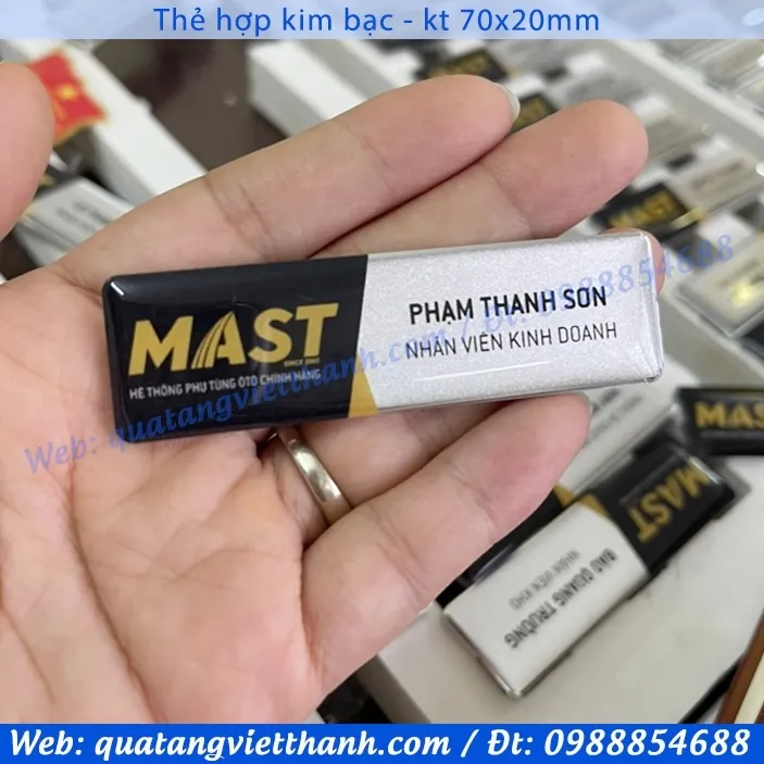 Sản phẩm The hop kim bac 70x20mm614 — Công Ty TNHH Phát Triển Quà Tặng Quảng Cáo Việt Thanh — MST 0104598786
