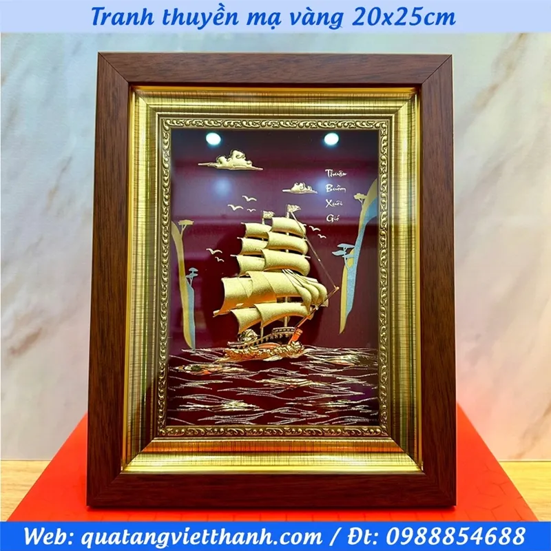 Sản phẩm Tranh thuyen ma vang 20x25cm — Công Ty TNHH Phát Triển Quà Tặng Quảng Cáo Việt Thanh — MST 0104598786