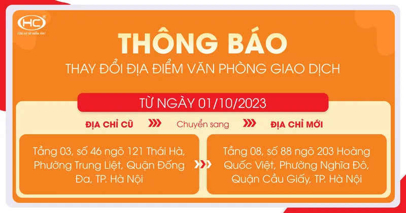 Sản phẩm Thong bao thay doi dia diem — Công Ty cổ phần HC-HITECK — MST 0104639418