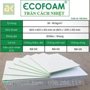 Sản phẩm gia tam xop cach nhiet eco foam xps 2 300x300 — Vật Liệu Cách Âm Cách Nhiệt AKA Việt Nam - Công Ty Cổ Phần Đầu Tư Và Thương Mại
AKA Việt Nam — MST 0105290539