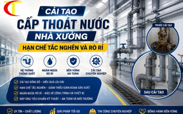 Sản phẩm cai tao cap thoat nuoc nha xuong 640x400 — Công Ty Cổ Phần Công Nghệ Và Cơ Điện Thăng Long( E&C -I) — MST 0105299517