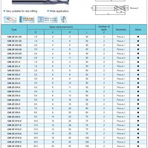 Sản phẩm Dao phay ngon 2 me hop kim GM 2E 300x300 — Công Ty TNHH Dụng Cụ Cắt Nam Dương — MST 0105373217