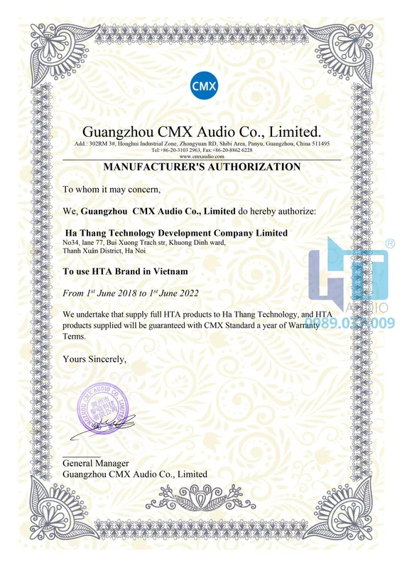 Sản phẩm AUTHORIZATION CMX_ HTA scaled — Hathang Audio - Công Ty TNHH Phát Triển Công Nghệ Hà Thắng — MST 0105418958