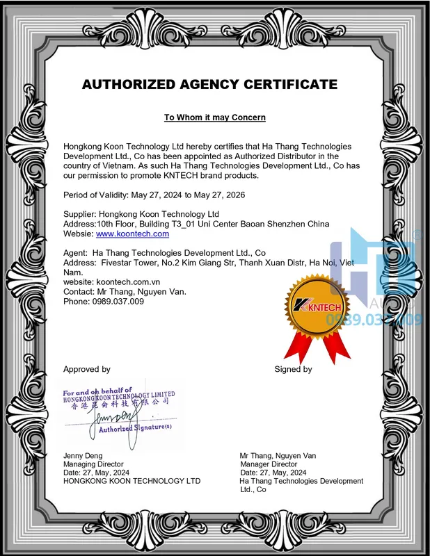 Sản phẩm KNTECH Auth Letter Ha Thang Audio — Hathang Audio - Công Ty TNHH Phát Triển Công Nghệ Hà Thắng — MST 0105418958
