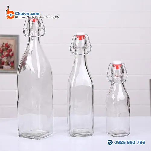 Sản phẩm Chai thuy tinh vuong 500ml nap kep CV01 — Chai Lọ Thủy Tinh Bách Hoa - Công Ty TNHH Phát Triển Kỹ Thuật Bách Hoa — MST 0105553971