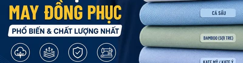 Sản phẩm w1600_h400_Cac Loai Vai May Dong Phuc Cao Cap 2026 Cotton Kate Tuytsi Pangrim — May Đồng Phục De Charme - Công Ty Cổ Phần Sản Xuất Và Thương Mại De Charme — MST 0105556235