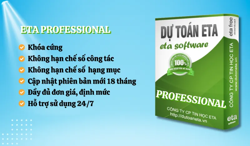 Sản phẩm DU TOAN ETA PRO1 — Công Ty CP Tin Học ETA — MST 0105764475