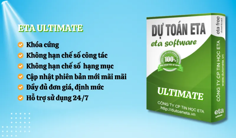 Sản phẩm DU TOAN ETA ULTIMATE 1 — Công Ty CP Tin Học ETA — MST 0105764475