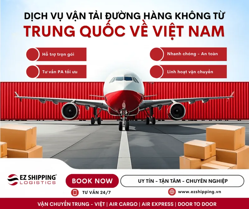 Sản phẩm 1775795644 1974364094 dich vu van tai duong hang khong tu trung quoc ve viet nam — EZ SHIPPING LOGISTICS - Công Ty TNHH Tiếp Vận EZ Shipping — MST 0105844811