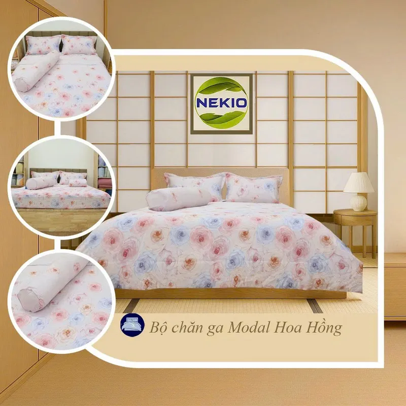 Sản phẩm Bo chan ga modal hoa hong — Chăn Ga Gối Đệm Kyoryo - Công Ty TNHH Dịch Vụ Thương Mại Hợp Tiến Hà Nội — MST 0105949123