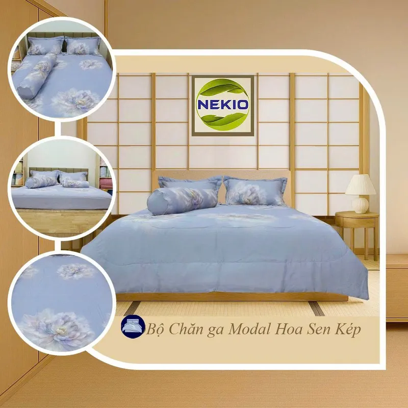 Sản phẩm Bo chan ga modal hoa sen — Chăn Ga Gối Đệm Kyoryo - Công Ty TNHH Dịch Vụ Thương Mại Hợp Tiến Hà Nội — MST 0105949123