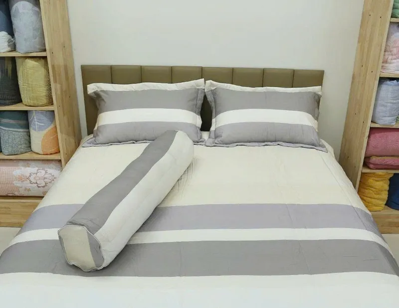 Sản phẩm Bo chan ga modal ke xam vang nekio — Chăn Ga Gối Đệm Kyoryo - Công Ty TNHH Dịch Vụ Thương Mại Hợp Tiến Hà Nội — MST 0105949123