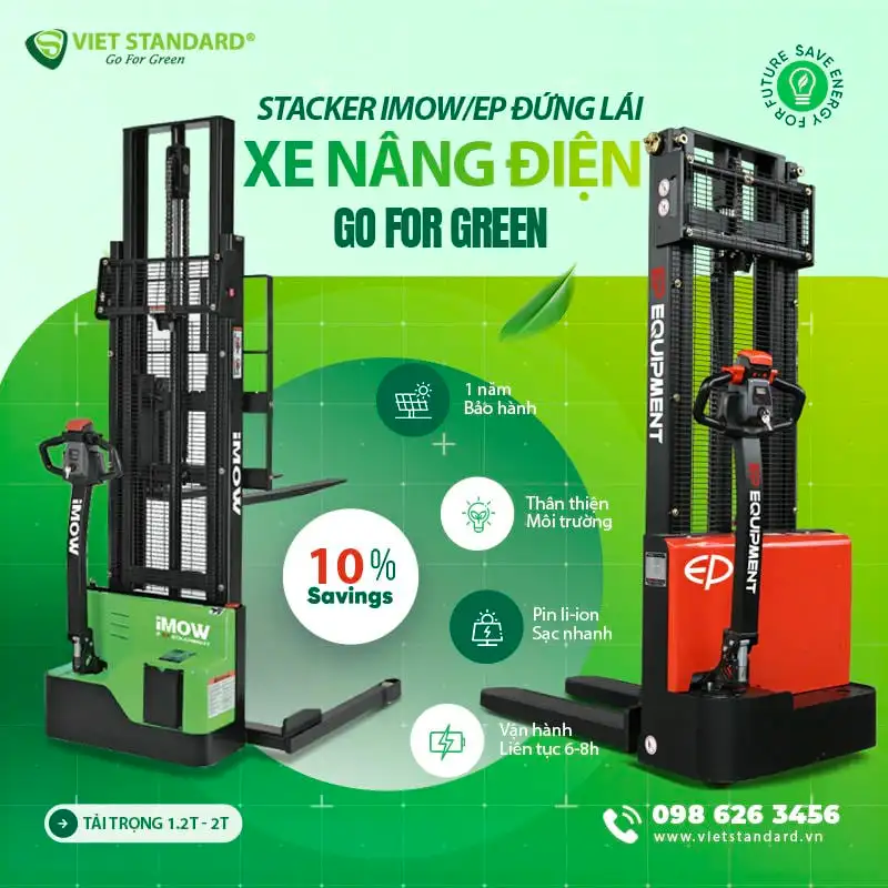 Sản phẩm Xe nang tay cao stacker 1.2 tan 2 tan — Xe Nâng Và Sửa Chữa VietStandard - Công Ty TNHH Dịch Vụ Công Nghệ VietStandard — MST 0105976906