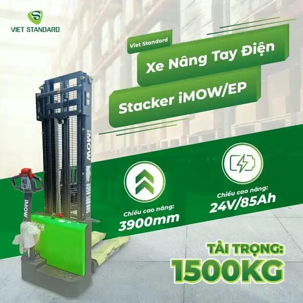 Sản phẩm Xe nang tay dien 1.5 tan stacker — Xe Nâng Và Sửa Chữa VietStandard - Công Ty TNHH Dịch Vụ Công Nghệ VietStandard — MST 0105976906