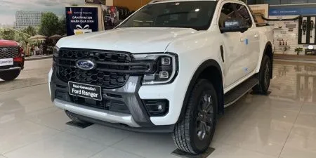 Sản phẩm xe ford ranger wildtrak 2023 2024 mau trang TLF 450x225 — Công Ty TNHH MTV Kinh Doanh Ô Tô Thăng Long — MST 0106007541