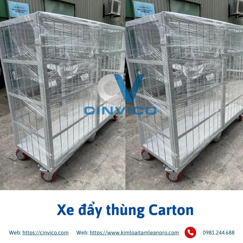 Sản phẩm xe day thung carton — Công Ty CP Hợp Tác Đầu Tư Công Nghệ CINVICO — MST 0106042472